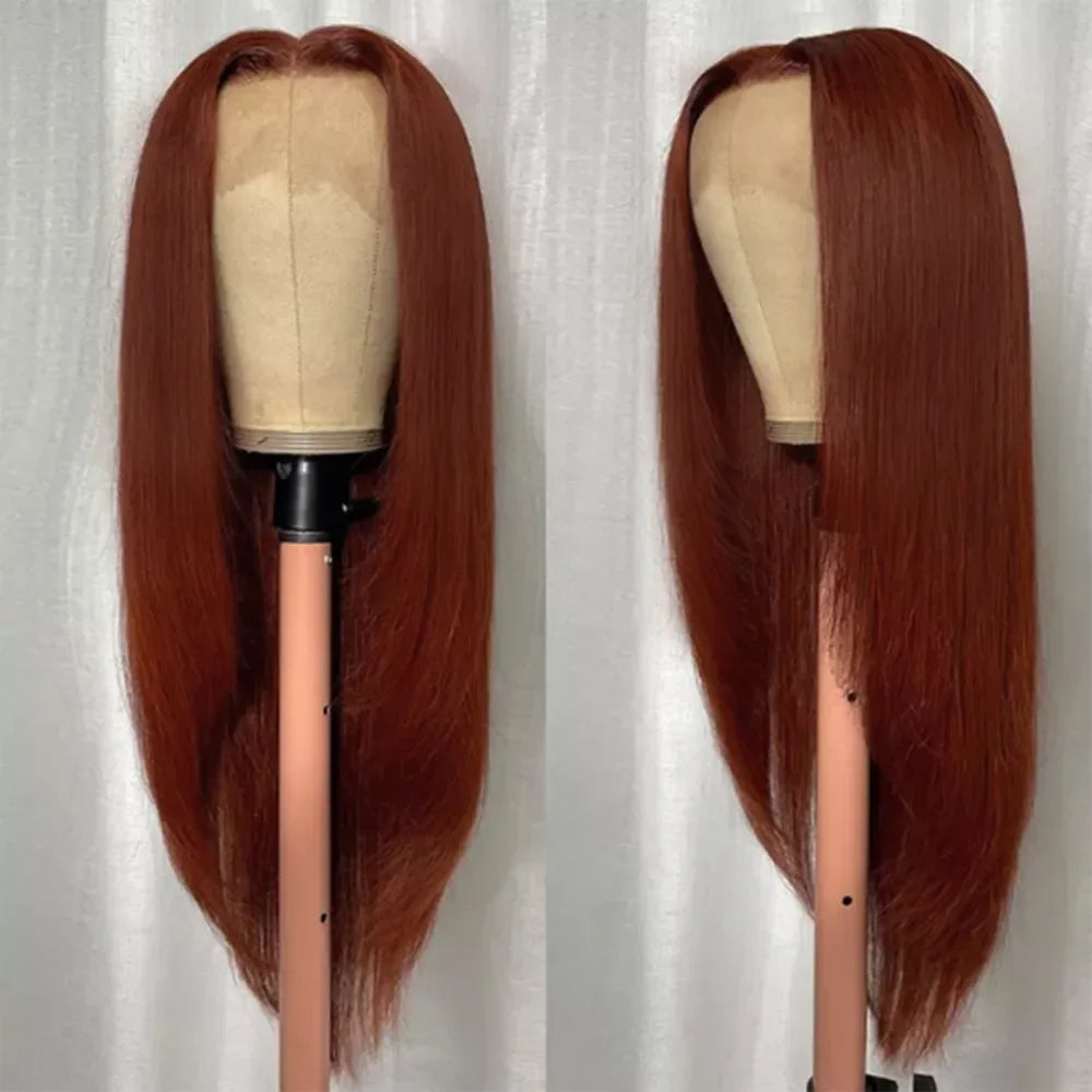 mannequin perruque cheveux longs couleur roux auburn cheveux lisses